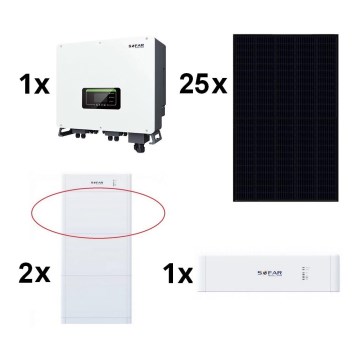 Solární sestava SOFAR Solar - 10kWp RISEN Full Black + 10kW SOFAR hybridní měnič 3f + 10 kWh baterie