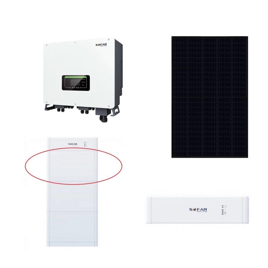 Solární sestava SOFAR Solar - 20kWp panel RISEN Full Black + 20kW SOLAX měnič 3f + 20 kWh baterie SOFAR s řídící jednotkou akumulátoru