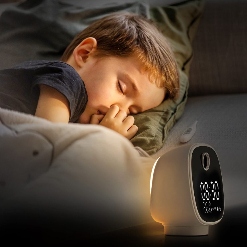 Chytrá kamera s budíkem, teploměrem a LED světlem 1296p 3Mpx 5V Wi-Fi Tuya IP65