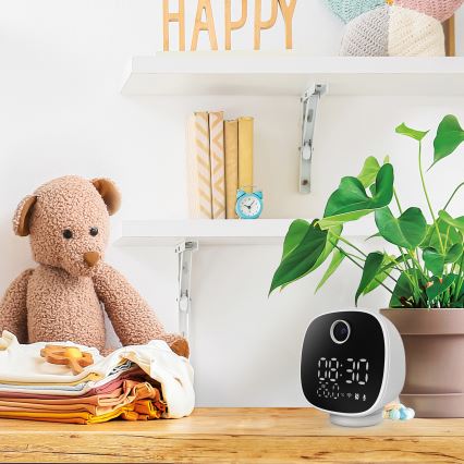 Chytrá kamera s budíkem, teploměrem a LED světlem 1296p 3Mpx 5V Wi-Fi Tuya IP65