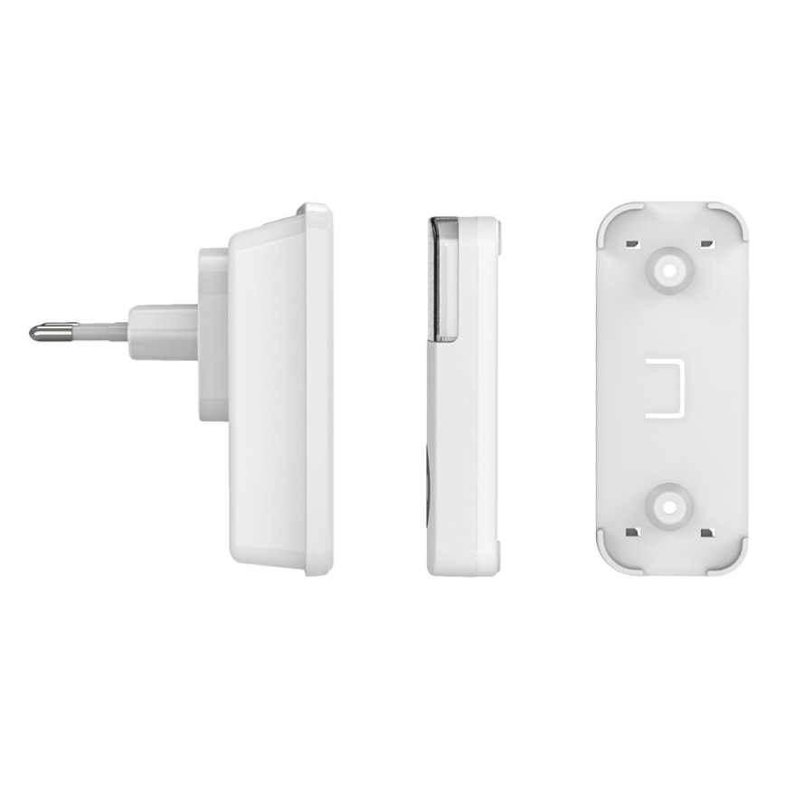 Bezdrátový zvonek do zásuvky 230V/1xCR2032 IP56 bílá