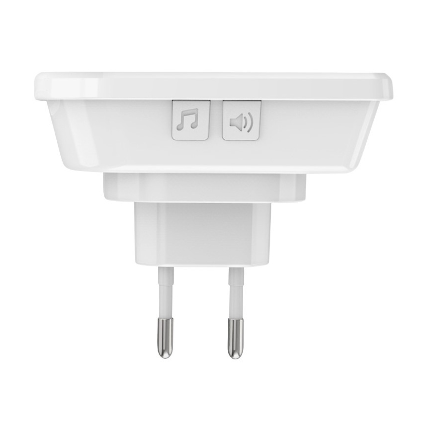 Bezdrátový zvonek do zásuvky 230V/1xCR2032 IP56 bílá
