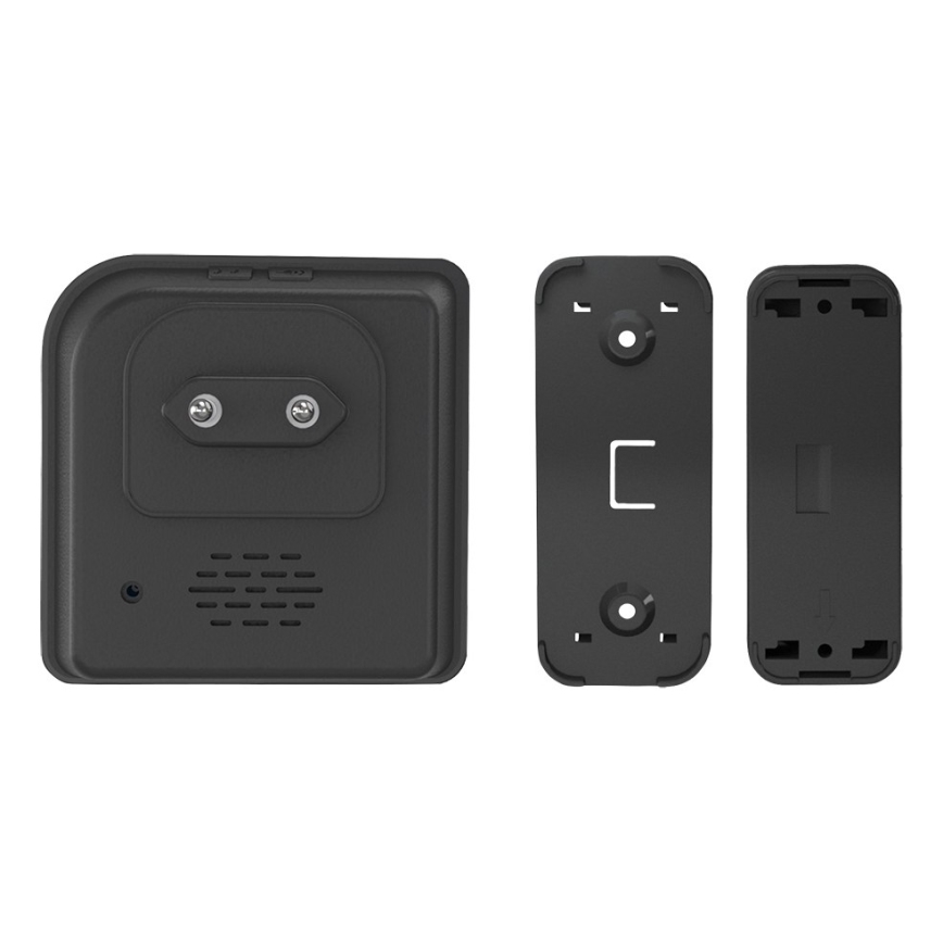 Bezdrátový zvonek do zásuvky 230V/1xCR2032 IP56 černá