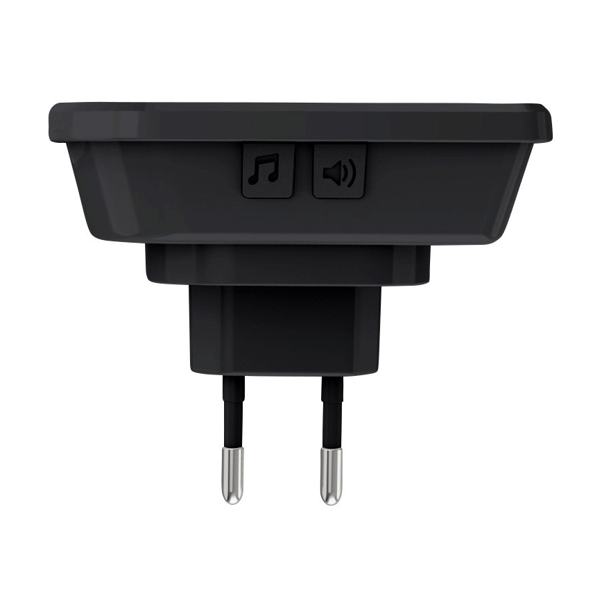 Bezdrátový zvonek do zásuvky 230V/1xCR2032 IP56 černá
