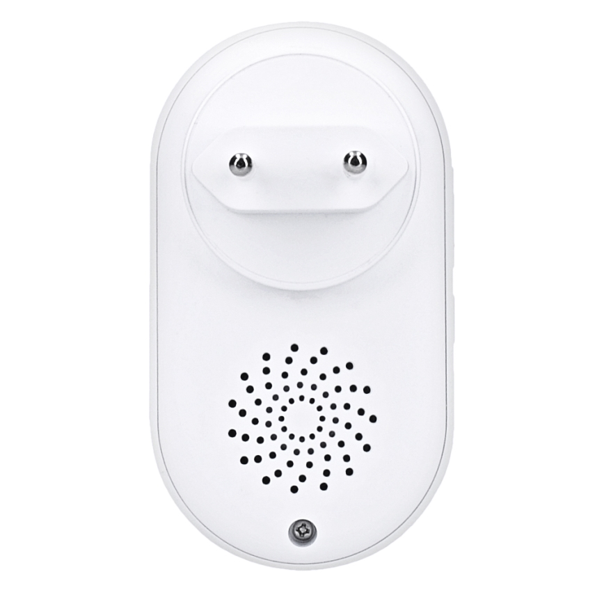 Bezdrátový zvonek do zásuvky 230V/1xCR2032 IP56 bílá