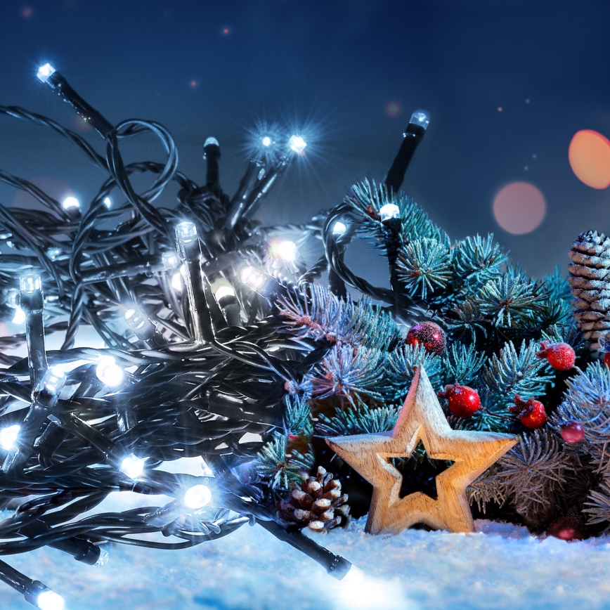 LED Venkovní  řetěz 400xLED/8 funkcí 25m IP44 studená bílá