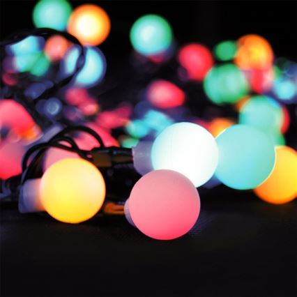 LED RGB Stmívatelný  venkovní řetěz 100xLED/8 funkcí 15m IP44 + dálkové ovládání