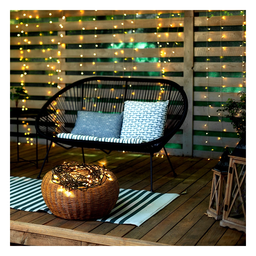 LED Venkovní  řetěz 100xLED/8 funkcí 13m IP44 teplá bílá