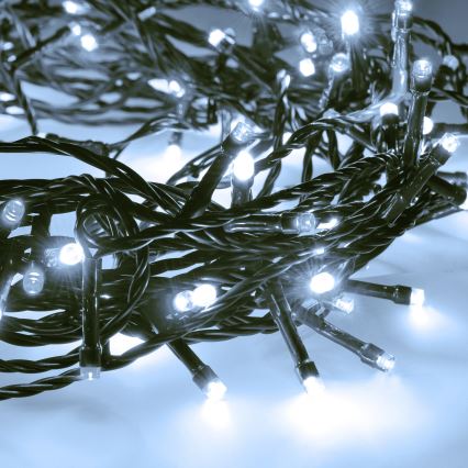LED Venkovní  řetěz 200xLED/8 funkcí 25m IP44 studená bílá