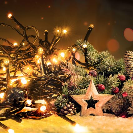 LED Venkovní  řetěz 200xLED/8 funkcí 25m IP44 teplá bílá