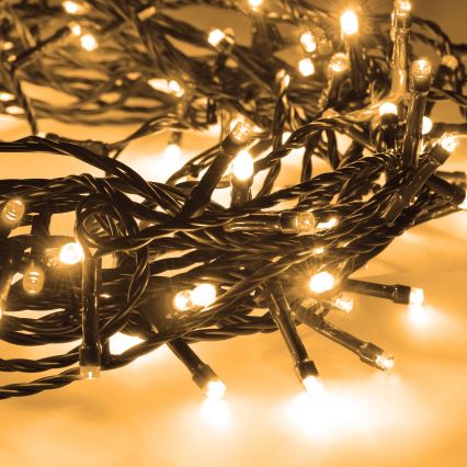 LED Venkovní  řetěz 50xLED/8 funkcí 8m IP44 teplá bílá