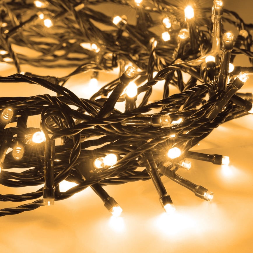 LED Venkovní  řetěz 50xLED/8 funkcí 8m IP44 teplá bílá