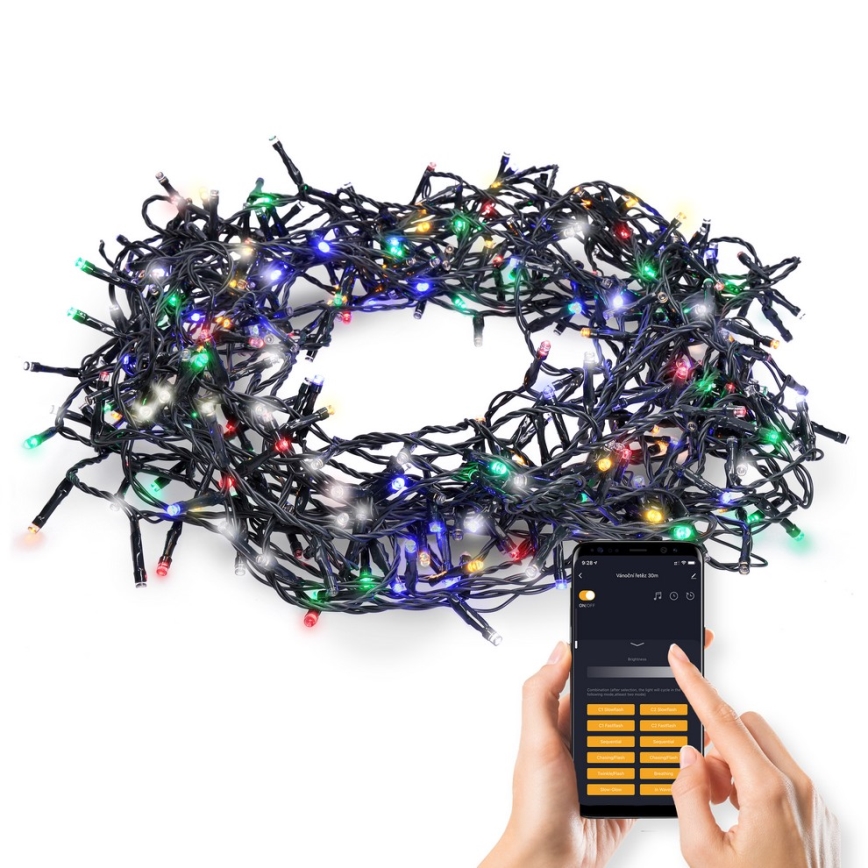 LED Venkovní  řetěz 400xLED/8 funkcí 25m Wi-Fi Tuya IP44 multicolor/teplá bílá