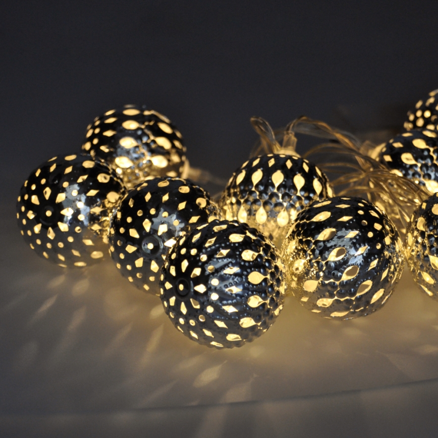 LED Vánoční řetěz 10xLED/2xAA 1m teplá bílá