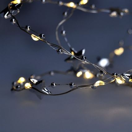 LED Vánoční řetěz 1 m 20xLED/2xAA