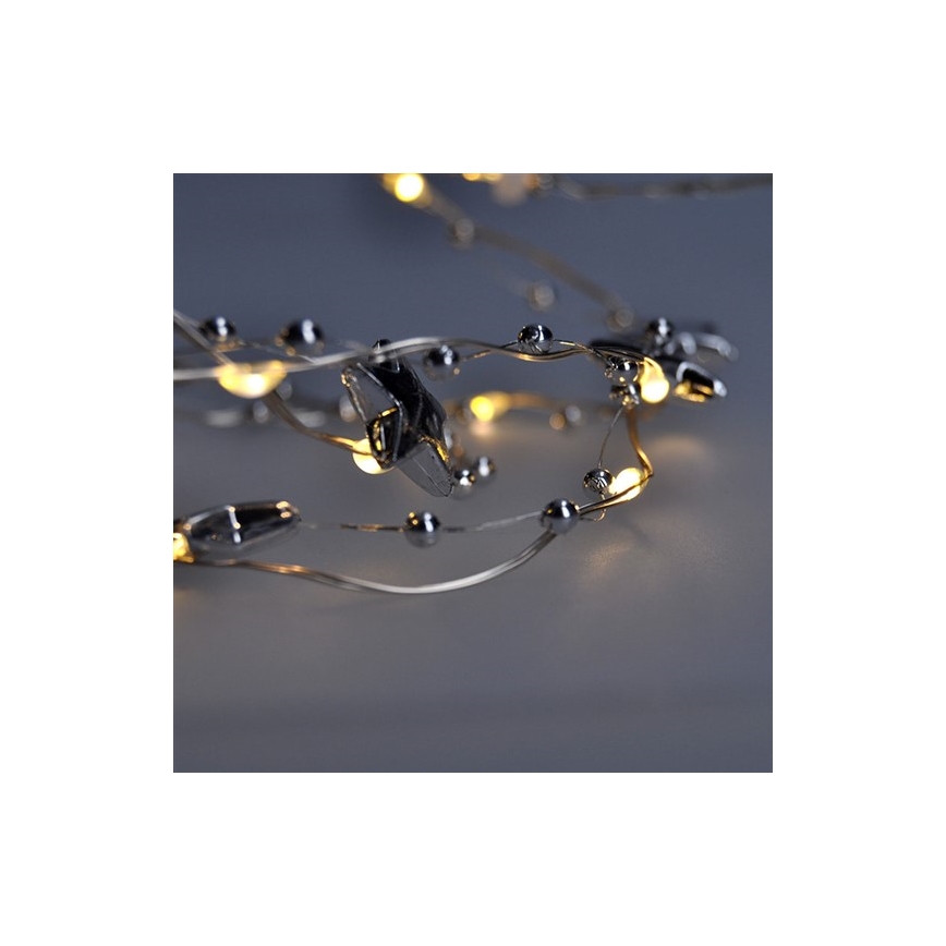 LED Vánoční řetěz 1 m 20xLED/2xAA