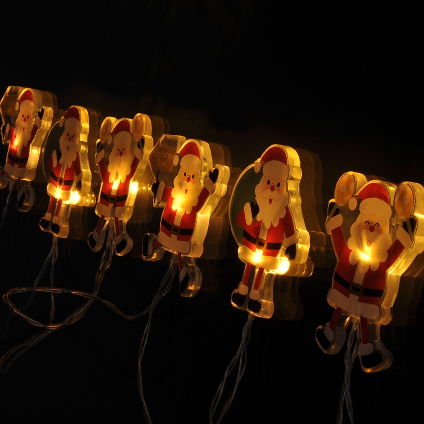 LED  řetěz s přísavkami 6xLED/2xAA 1,2m teplá bílá santa