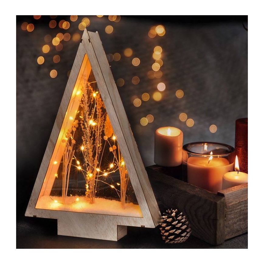 LED Vánoční dekorace LED/2xAA zasněžené zimní květiny