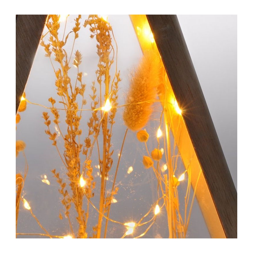 LED Vánoční dekorace LED/2xAA zasněžené zimní květiny