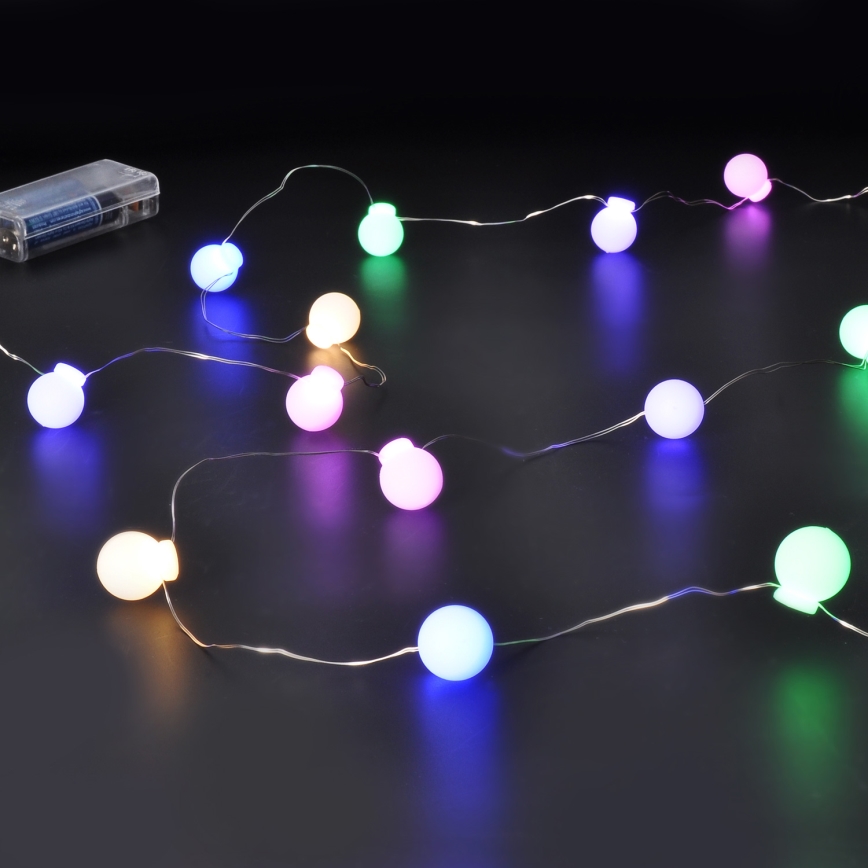 LED Vánoční řetěz 40xLED/2xAA 4,3 m multicolor