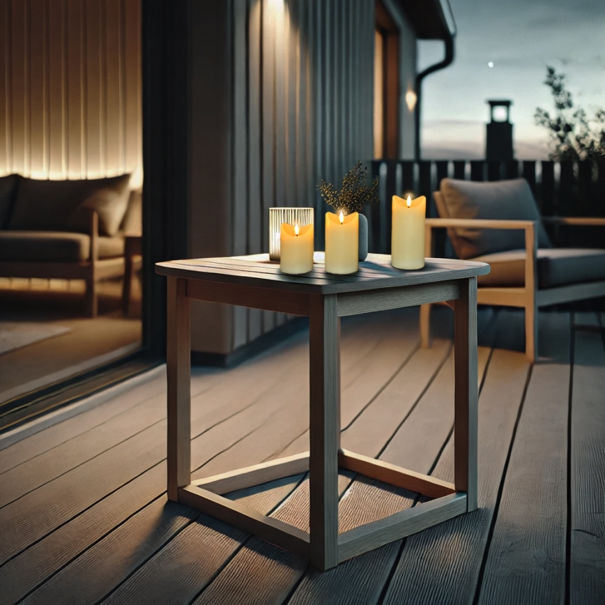 SADA 3x LED Svíčka z přírodního vosku LED/3xAAA/teplá bílá