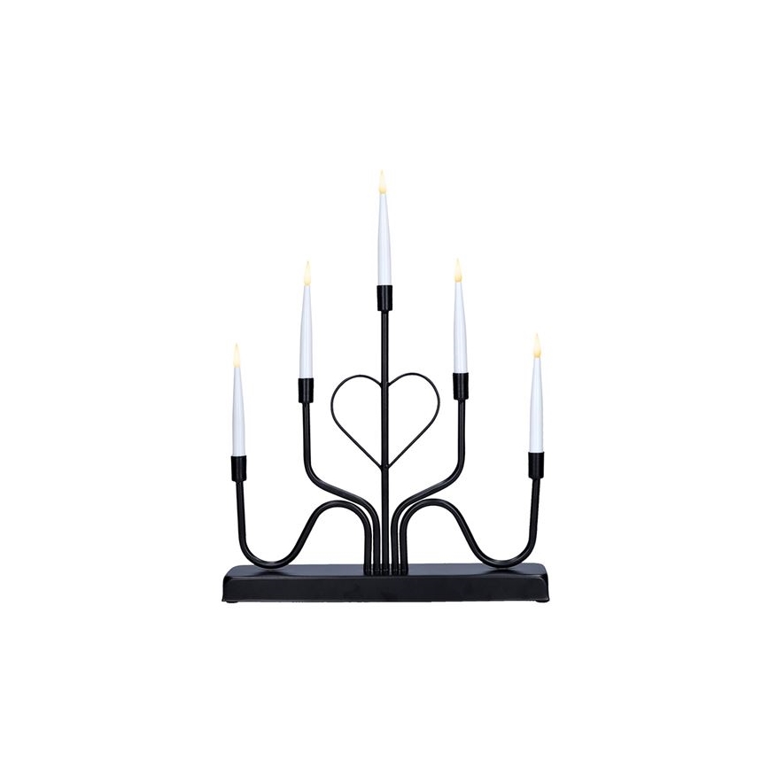 LED Vánoční svícen 5xLED/2xAA teplá bílá