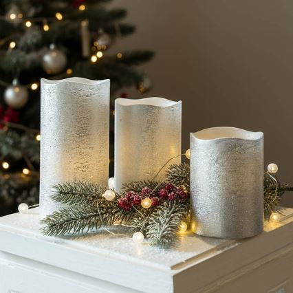 SADA 3x LED Svíčka LED/3xAAA teplá bílá