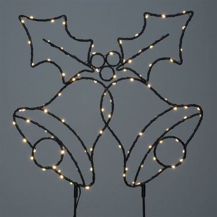 LED Venkovní vánoční dekorace 100xLED/3xAA IP44 teplá bílá zvonky