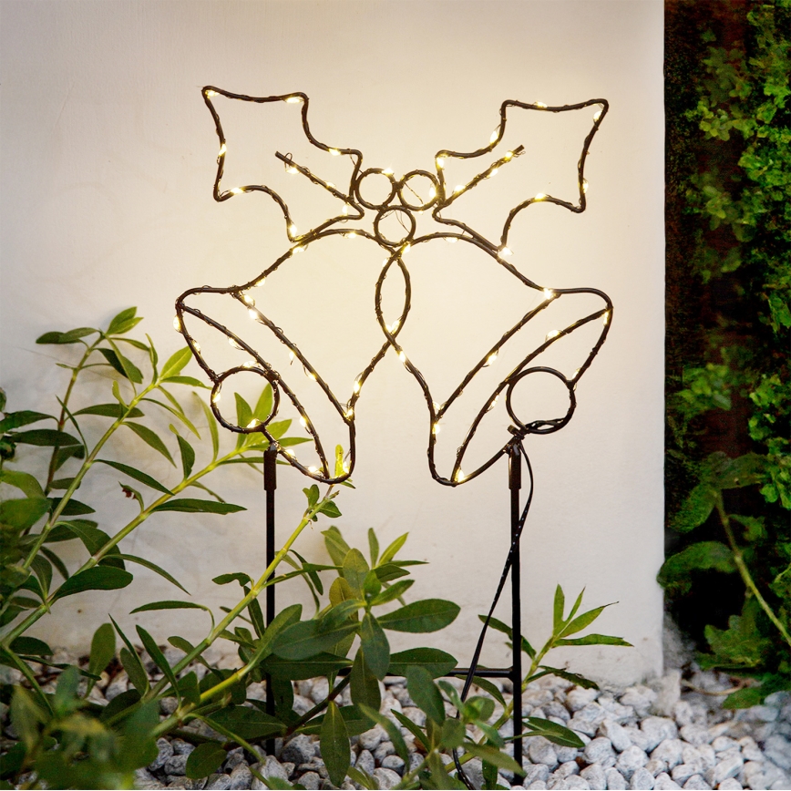 LED Venkovní vánoční dekorace 100xLED/3xAA IP44 teplá bílá zvonky