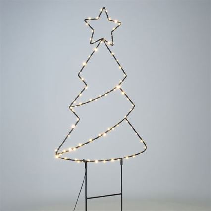 LED Venkovní vánoční dekorace 85xLED/3xAA IP44 teplá bílá stromeček