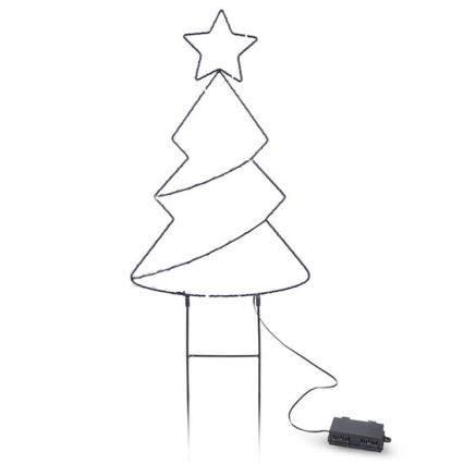 LED Venkovní vánoční dekorace 85xLED/3xAA IP44 teplá bílá stromeček