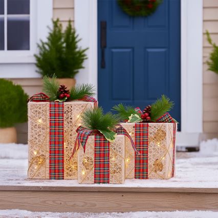 SADA 3x LED Vánoční dárek 48xLED/3,6W/230V IP44 teplá bílá