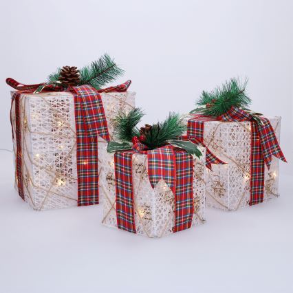 SADA 3x LED Vánoční dárek 48xLED/3,6W/230V IP44 teplá bílá