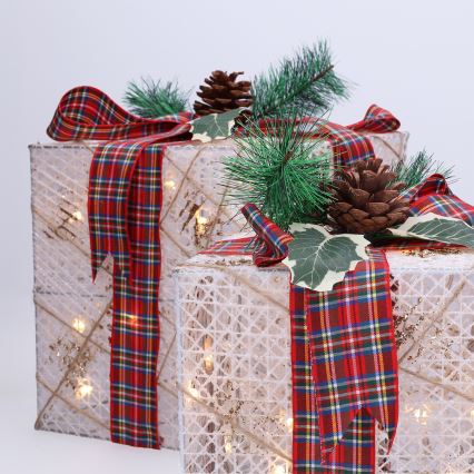 SADA 3x LED Vánoční dárek 48xLED/3,6W/230V IP44 teplá bílá