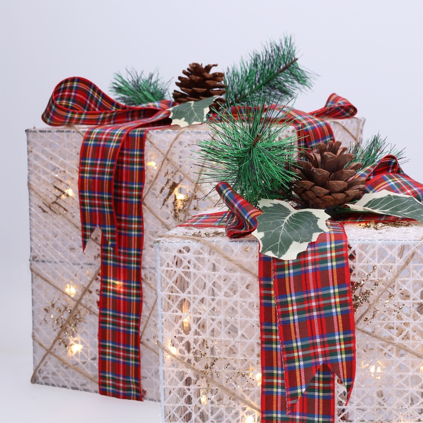 SADA 3x LED Vánoční dárek 48xLED/3,6W/230V IP44 teplá bílá