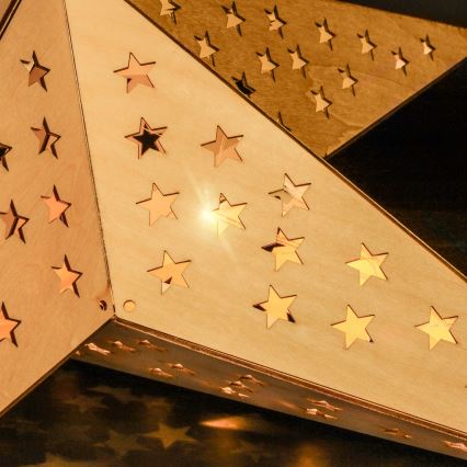 LED Vánoční dekorace 20xLED/2xAA teplá bílá béžová hvězda