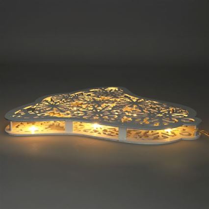 LED Vánoční dekorace 9xLED/2xAA teplá bílá zvoneček