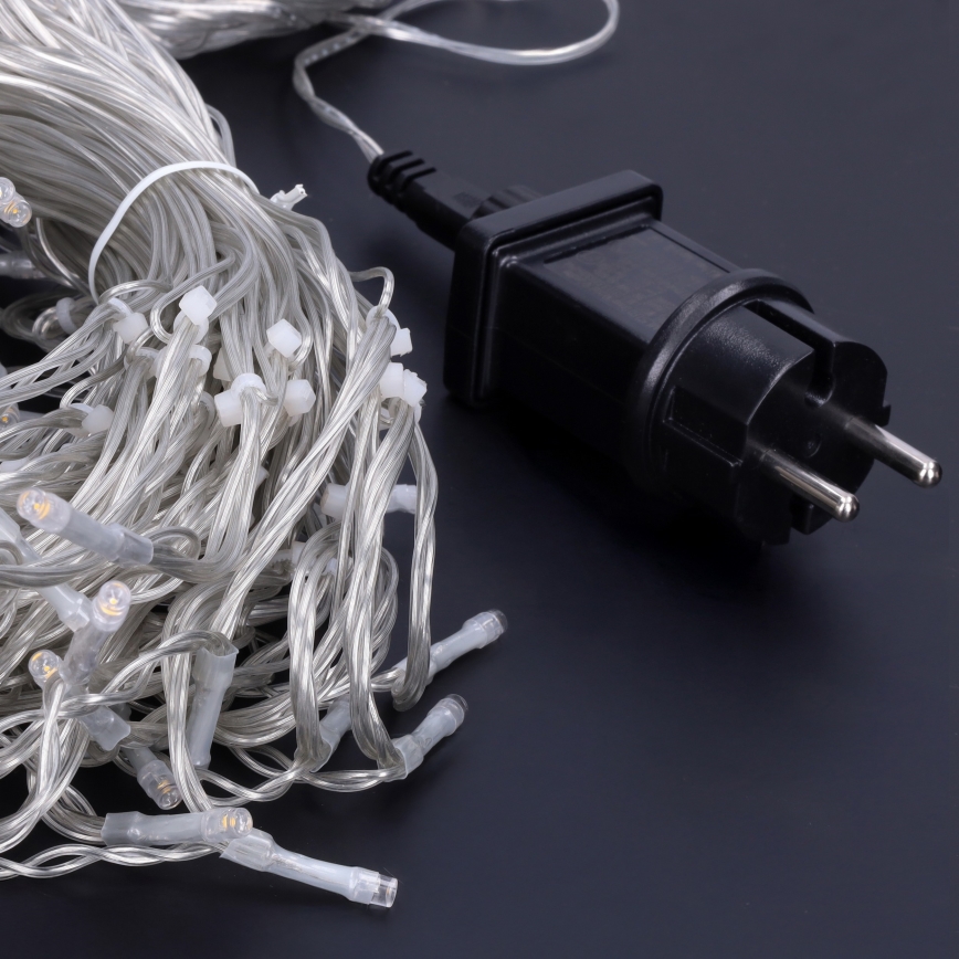 LED Venkovní vánoční závěs 360xLED/8 funkcí 15m IP44 teplá bílá