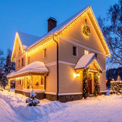 LED Venkovní  závěs 360xLED/8 funkcí 15m IP44 teplá bílá