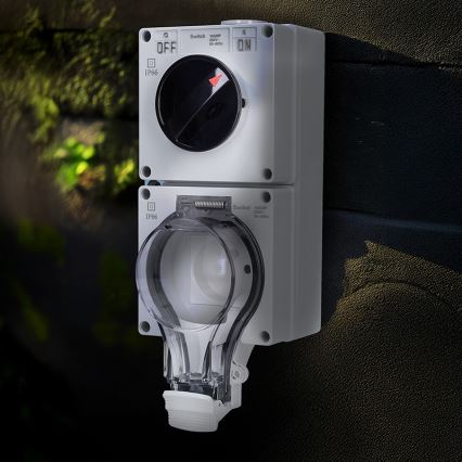 Zásuvka do vlhkého prostředí s vypínačem 230V/16A IP66