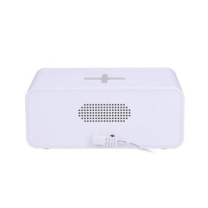 Digitální hodiny s Qi bezdrátovou nabíječkou 230V/CR2032 bílá