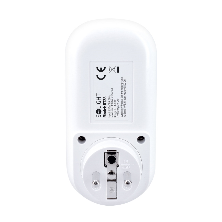 Chytrá zásuvka s měřičem spotřeby el. energie 230V Wi-Fi Tuya