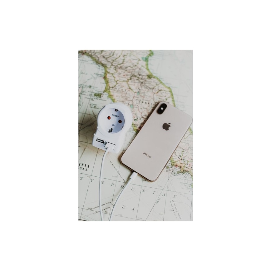 Cestovní adaptér pro UK 230V + 2x USB port