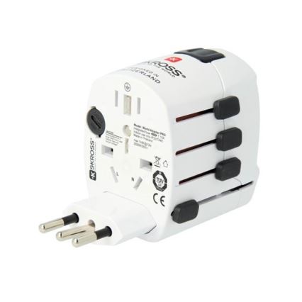 Univerzální cestovní adaptér pro celý svět 230V + USB port