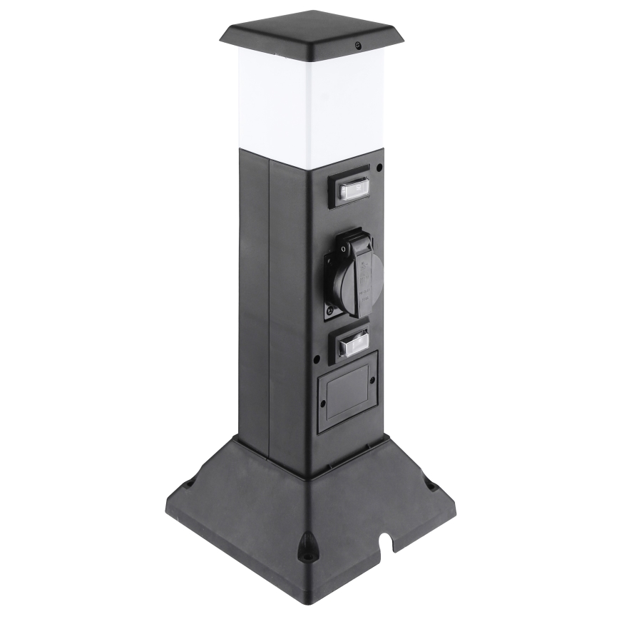 Venkovní lampa se 2 zásuvkami 1xE14/15W/230V IP44 černá