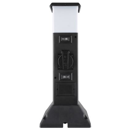 Venkovní lampa se 2 zásuvkami 1xE14/15W/230V IP44 černá