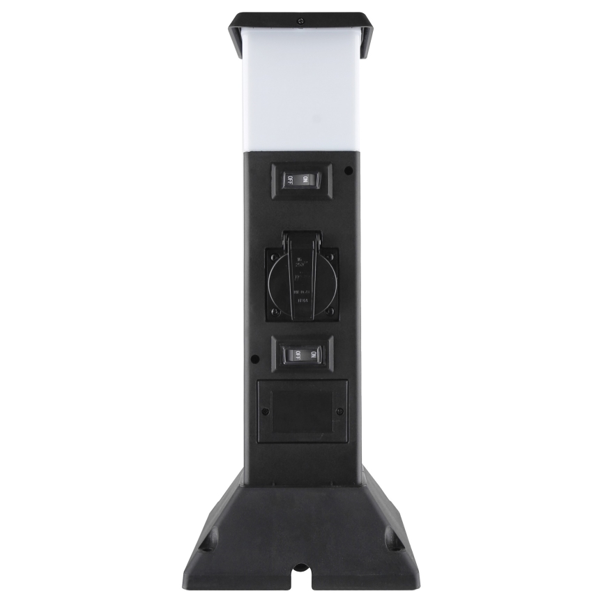 Venkovní lampa se 2 zásuvkami 1xE14/15W/230V IP44 černá