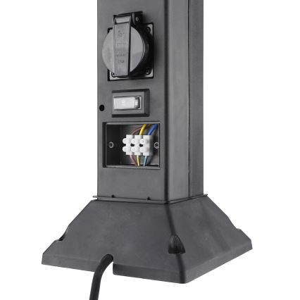 Venkovní lampa se 2 zásuvkami 1xE14/15W/230V IP44 černá