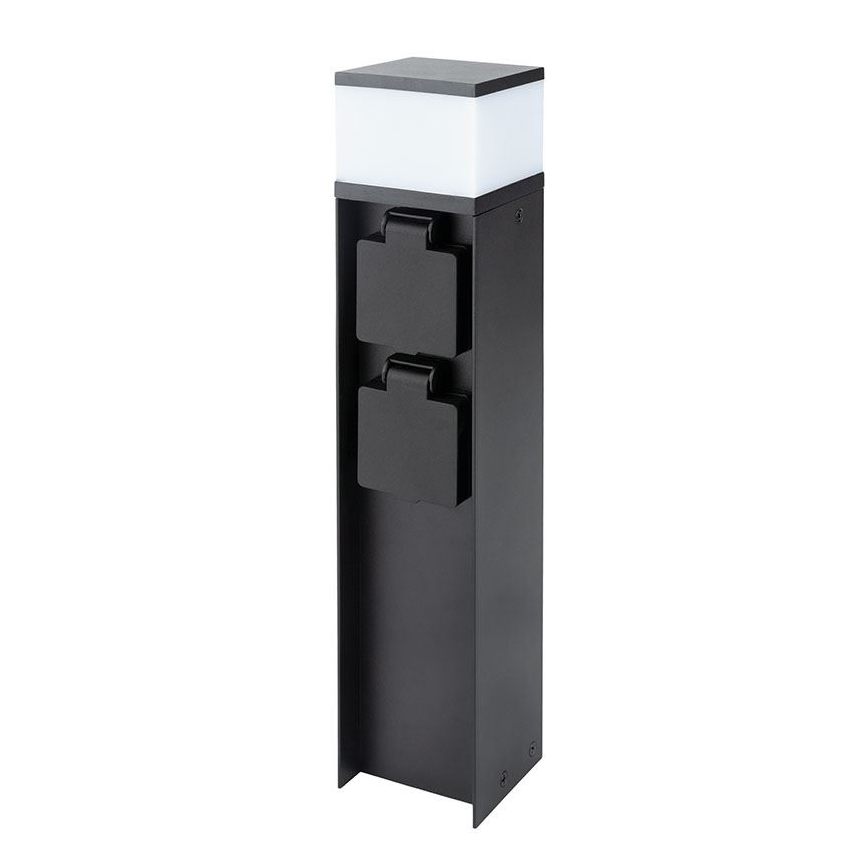 Venkovní lampa se 2 zásuvkami 1xG9/11W/230V IP44 černá