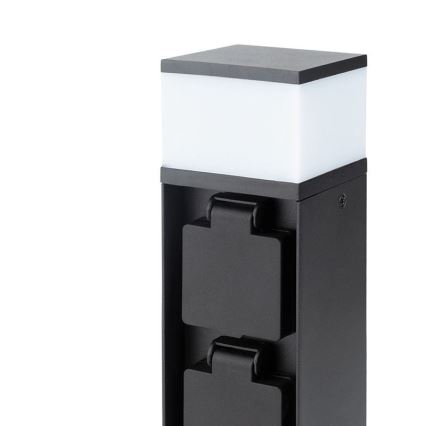 Venkovní lampa se 2 zásuvkami 1xG9/11W/230V IP44 černá